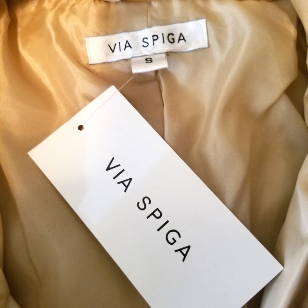 Via Spiga Gold Quilted Woman’s coat. Size Sm - Picture 3 of 13